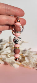 The "Midnight Scribble Heart" Artisan Cow Keychain