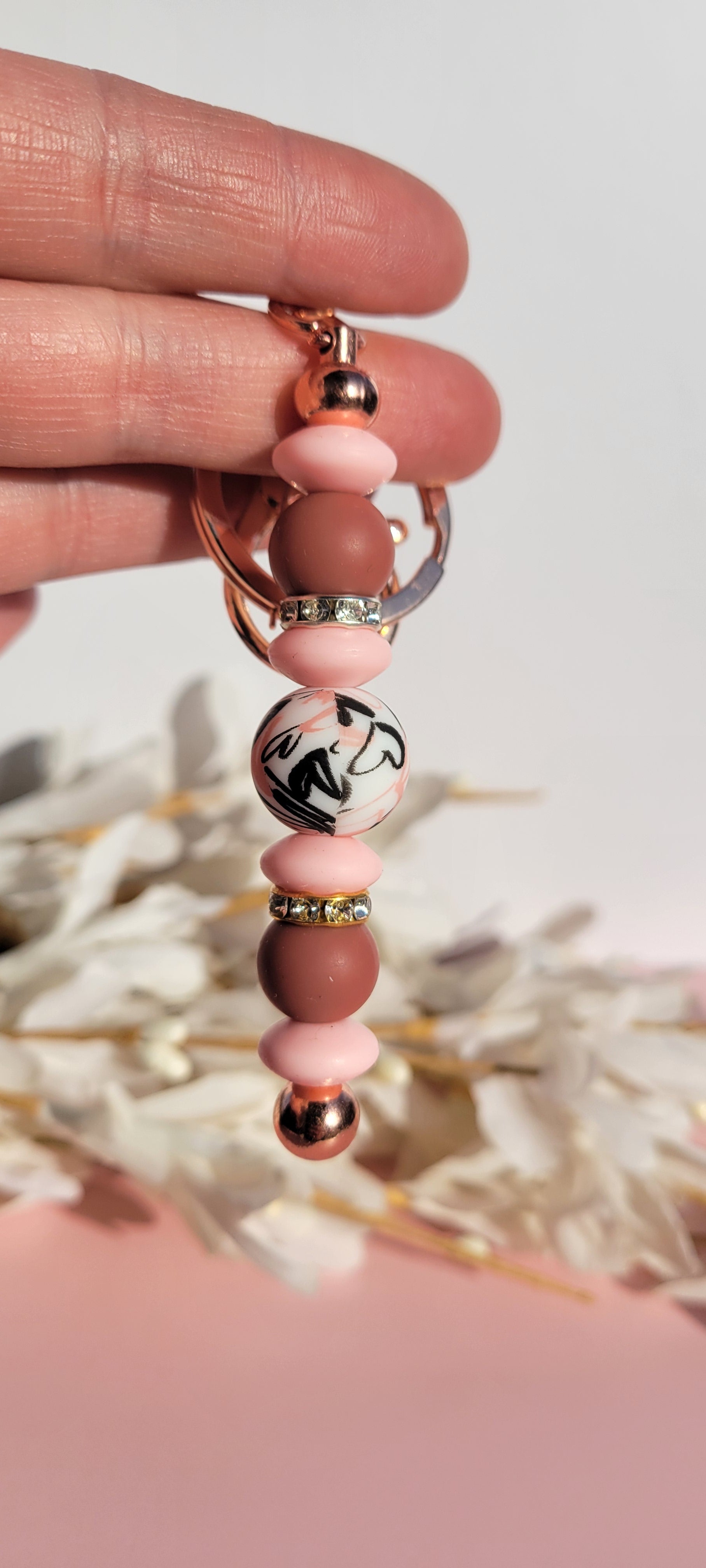 The "Midnight Scribble Heart" Artisan Cow Keychain