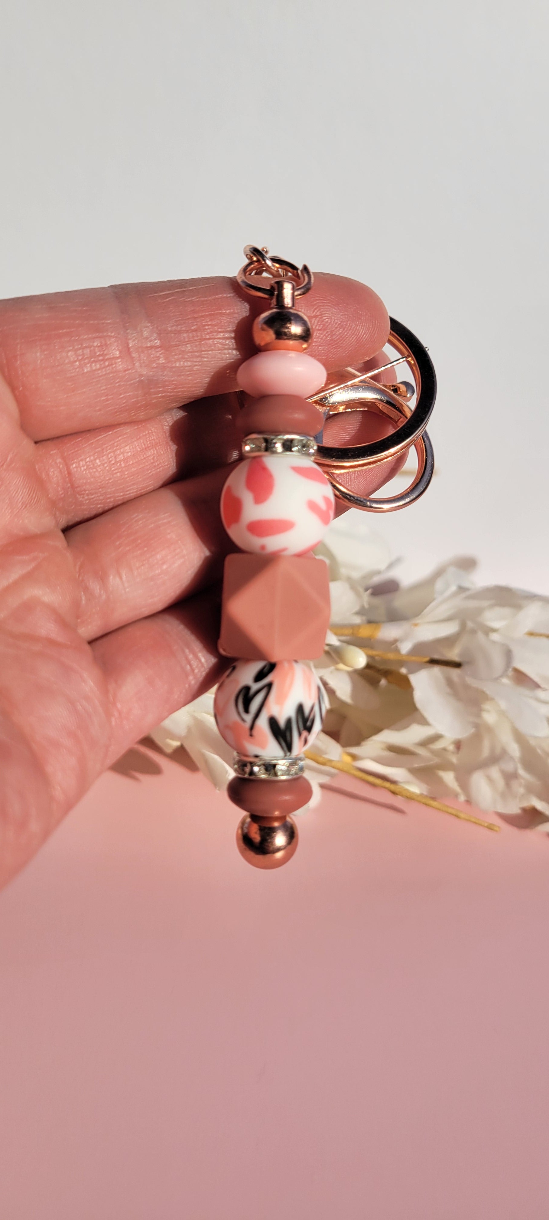 The "Midnight Scribble Heart" Artisan Cow Keychain