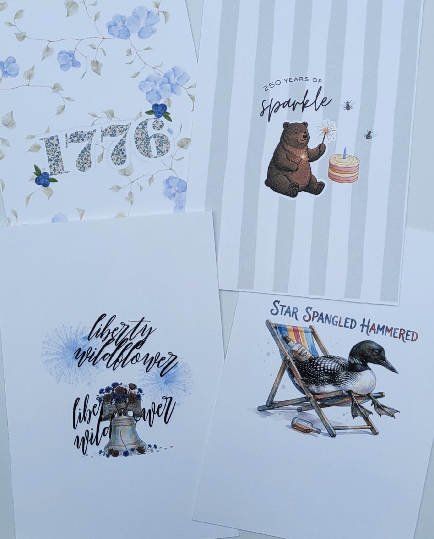 4x6 Whimsy 4th of July Postcards