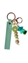 Meadow Moss Beaded Keychain