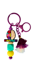 Neurodiversity Floral Brain Silicone Keychain