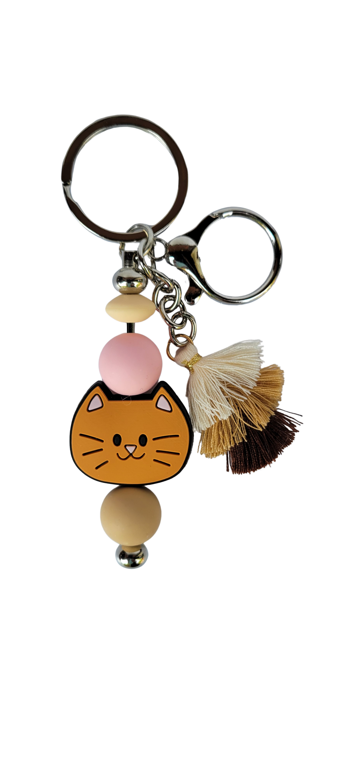 Adorable Orange Cat Silicone Keychain