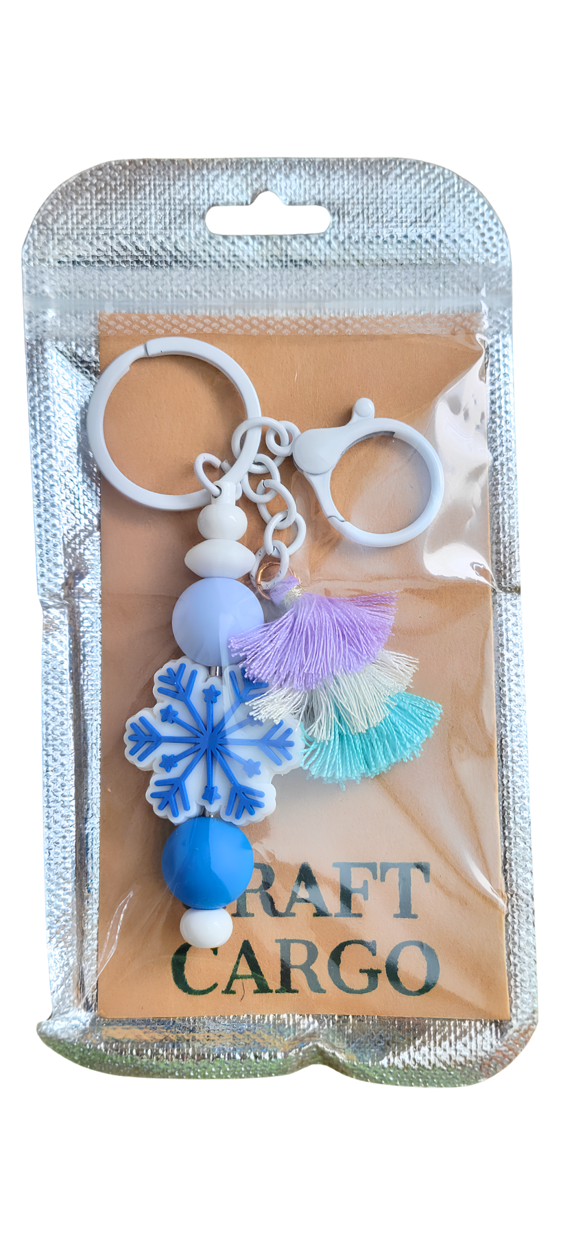 Winter Frost Snowflake Silicone Keychain
