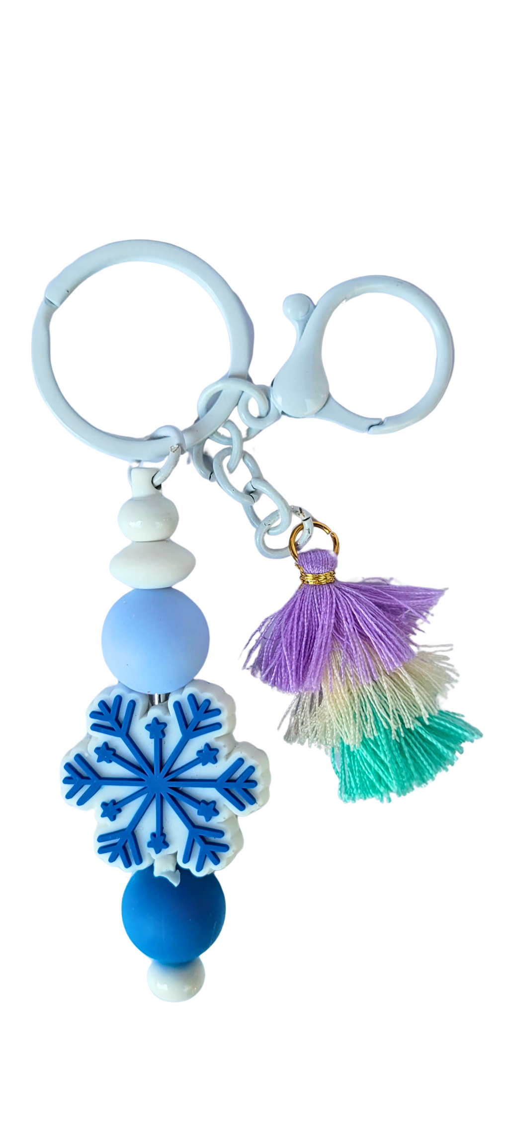 Winter Frost Snowflake Silicone Keychain