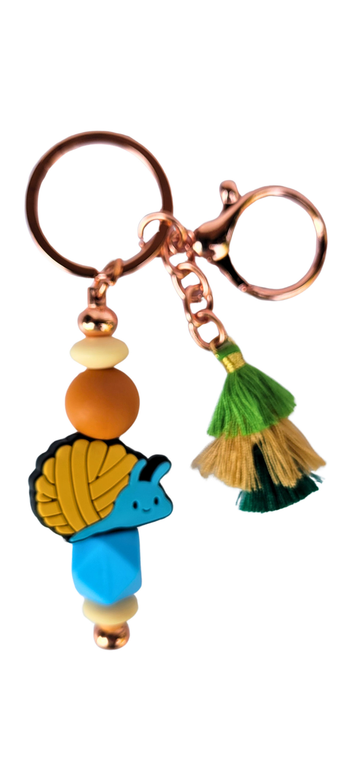 Slow & Steady Yarn Snail Silicone Keychain